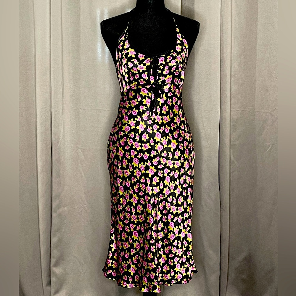 Y2K Vintage Betsey Johnson Satin Midi Dress